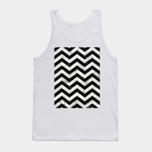 Marble Chevron Pattern 2 - Black and White Tank Top